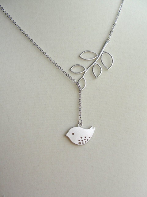 Sale - Silver Birdy Dangle Lariat - gift, wife, mother, sister, daughter, bridesmaid, friend, romantic, birthday, mom