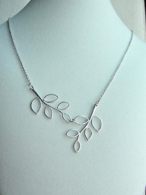 Sale - Silver Falling Twig Necklace - gift, mother, birthday, wife, sister, daughter, bridesmaid, romantic