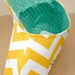 XL Classic Clutch- Sweet Mustard Yellow with Teal Polka- Made to Order (last one)