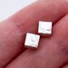 Rough Cut Geometry Square Stud Earrings in Sterling Silver  - Ready to Ship