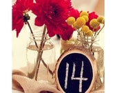Tree Slice Chalkboard Table Numbers - purchase any qty you need