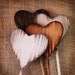 Rustic Heart Wands, wedding favors, woodland, rustic wedding- Set of 3