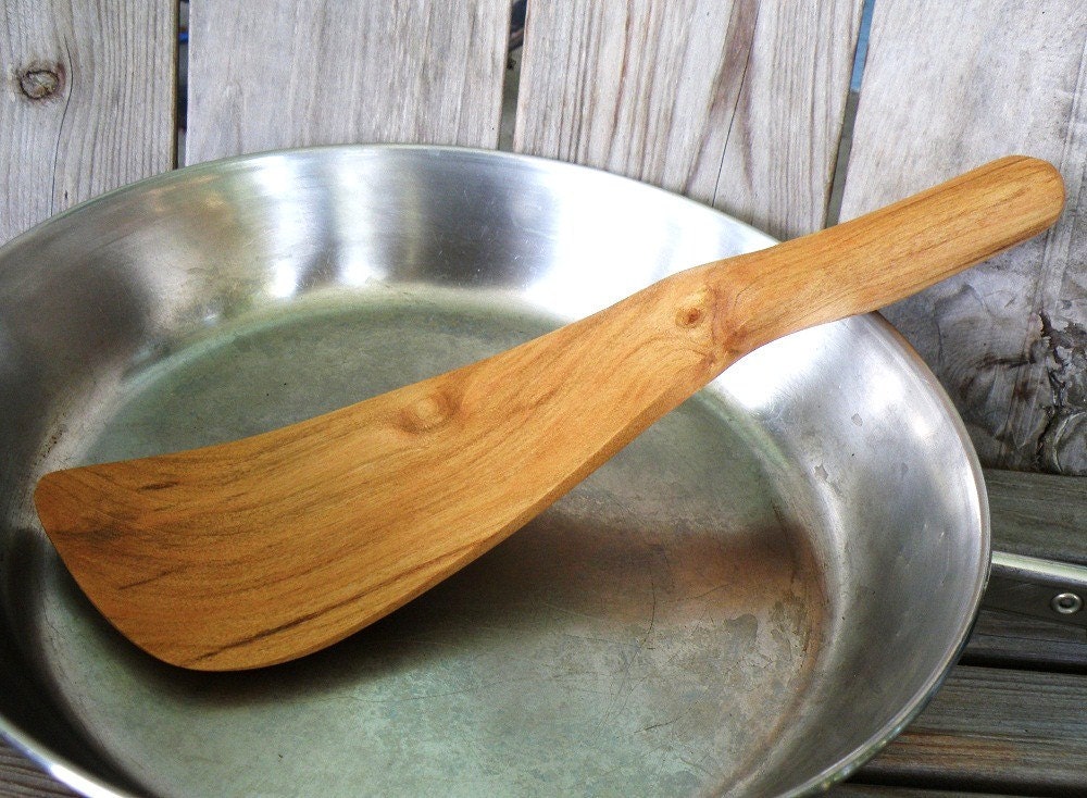 Bent Tip Stir Fry Wood Spoon