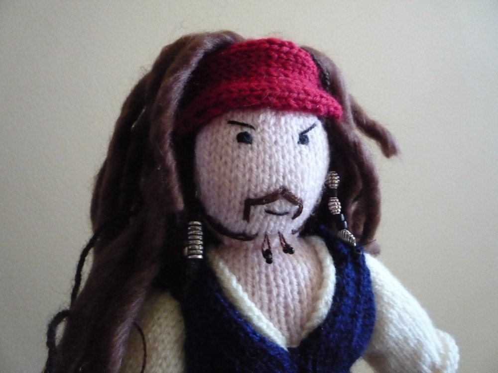 Captain Jack Sparrow doll knitting pattern