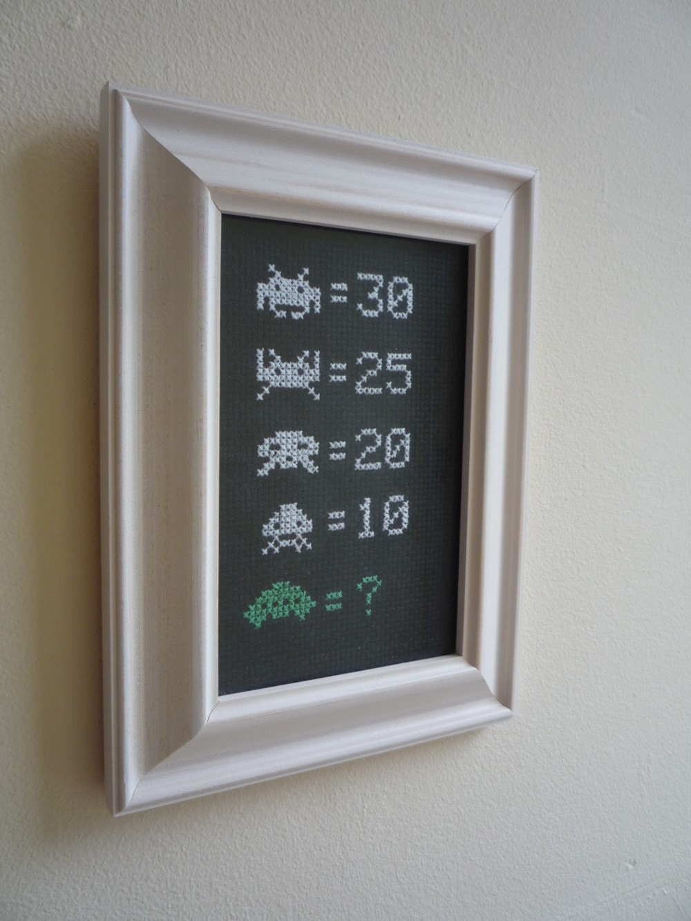 Space Invaders cross stitch sampler needlepoint