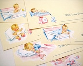 Baby Shower Advice Cards/Favors - Vintage Inspired Set of 12 cards