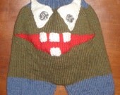 Hand Knit Wool Monster Shorties Soaker REDUCED