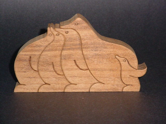 Penguin Wooden Standup Puzzle