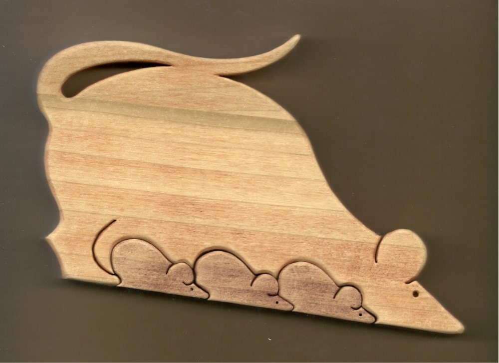 Mouse and Babys Wooden Standup Puzzle