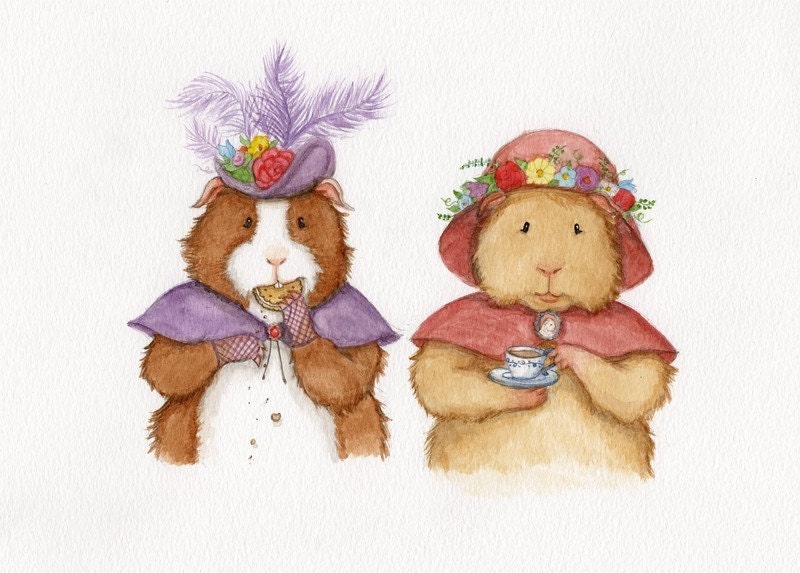 Guinea Pigs at Tea 8x10