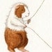 Double Dutch - Cute Guinea Pigs Jumping Rope Art Print 8x10