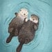 Cute Otter Art print, Holding Hands, Otterly Romantic