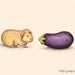 How do you do - Guinea pig with eggplant 8 x 10 guinea pig art print
