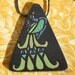 Peacock and Flower Art Nouveau Style Reversible Wood Pendant Necklace