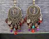 Gypsy Freedom - Sunset Beaded Chandelier Dangle Earrings