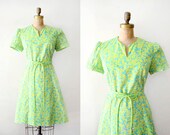 vintage 1960s dress : LiLLY PULiTZER lime green 60s floral dress