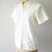 vintage 1950s blouse - 50s canary yellow lace shirt
