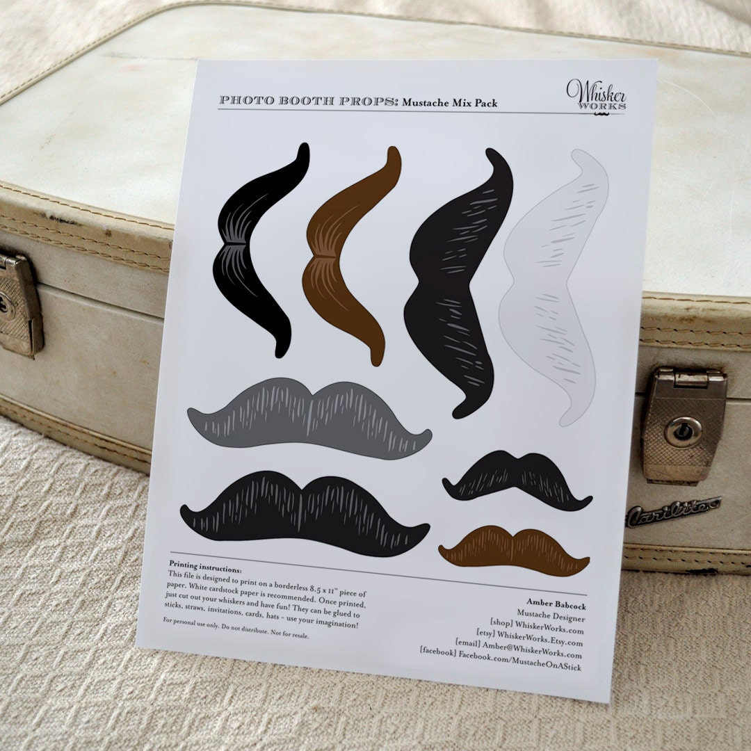 DIY Photo Booth Printables - Mix Pack - Mustaches Il_170x135