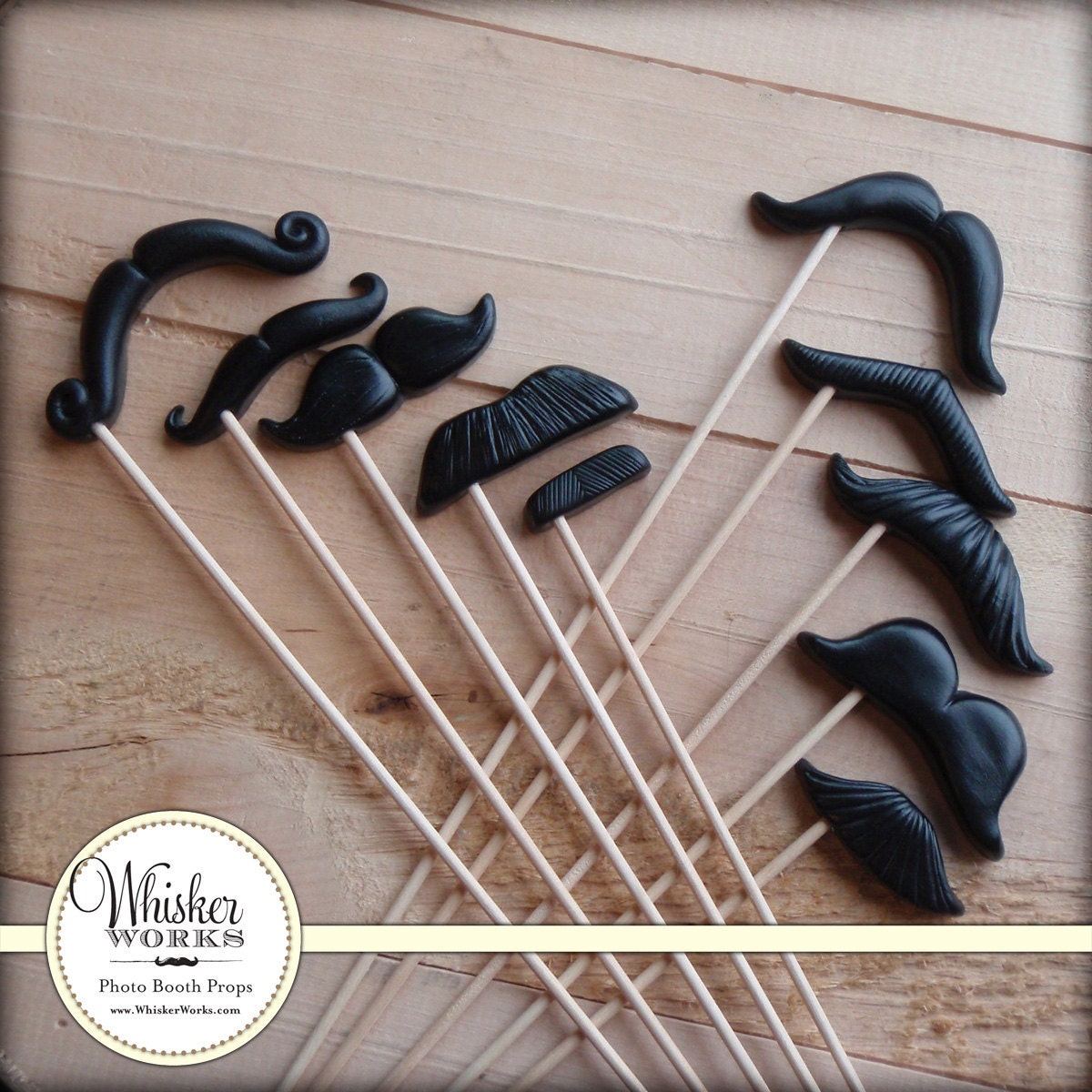 Plastic Mustaches on Sticks - The Evening Soiree - Set of 10 Il_570xn