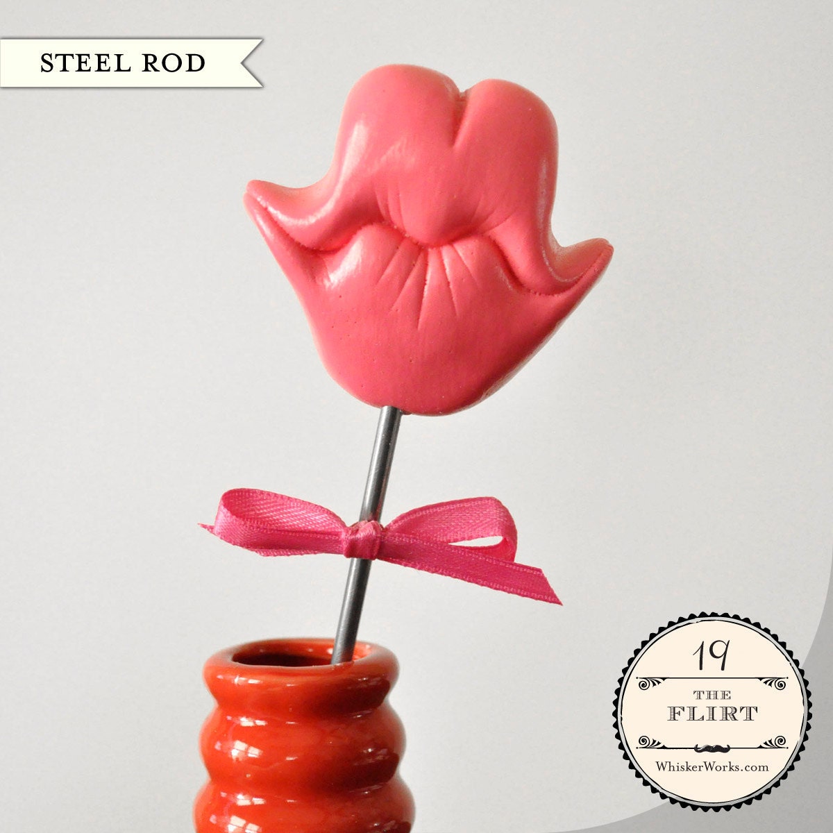 Puckered Smile on a STEEL ROD - The Flirt Il_570xn