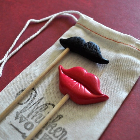 Miniature Mustache and Lips Props - Set of 2 Il_570xn