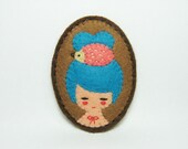 Hedgehog Extravaganza felt pin