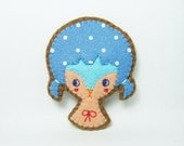 Face painter - fox - imaginary girl felt pin