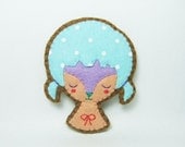 Face painter - fox - imaginary girl felt pin