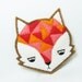 Annoyed urban fox felt pin