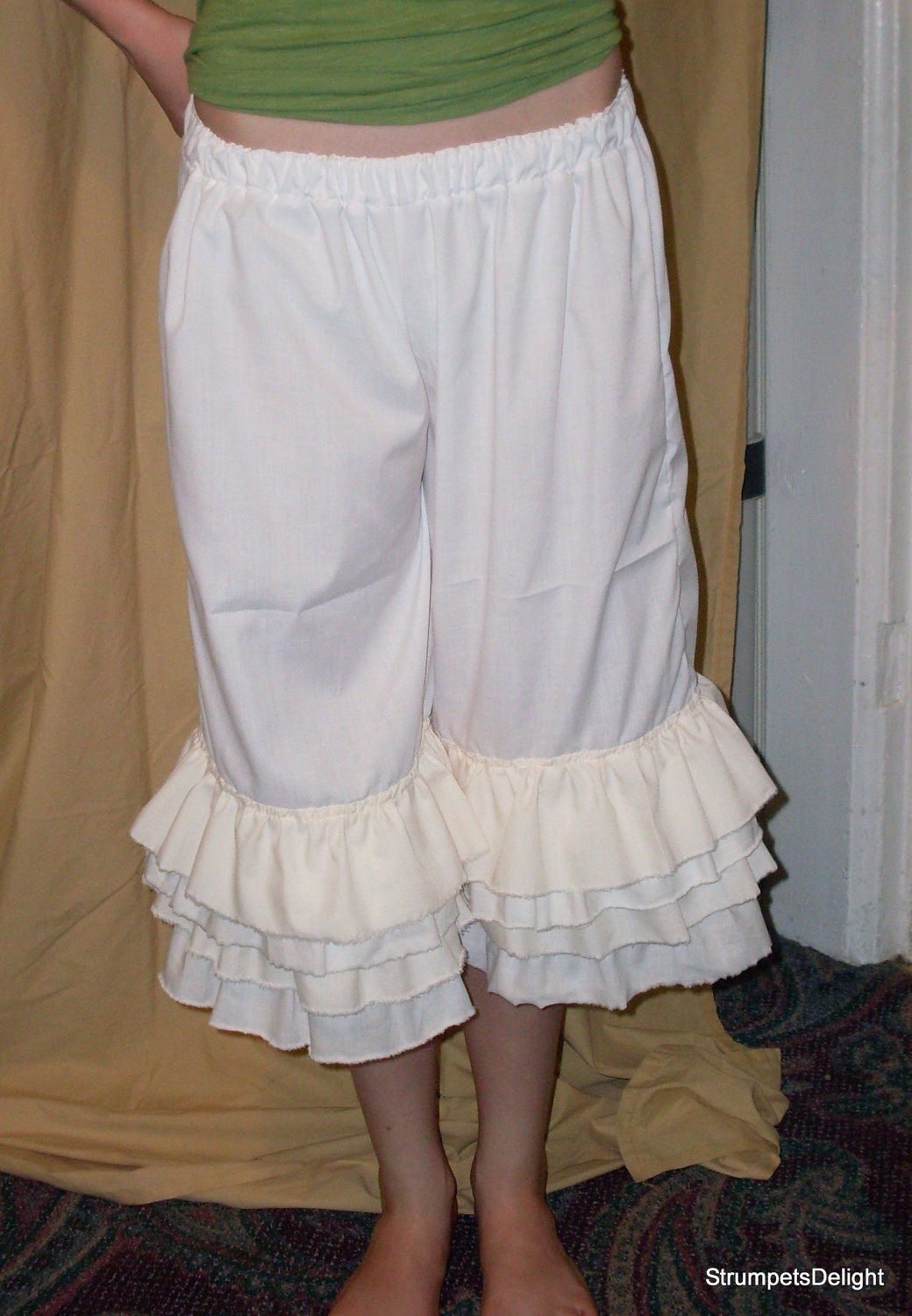 Super Ruffle Pirate Wench or Bridal Bloomers with Lace Your Size Your Color Choice Knickers Pantaloons Shabby Chic Tattered
