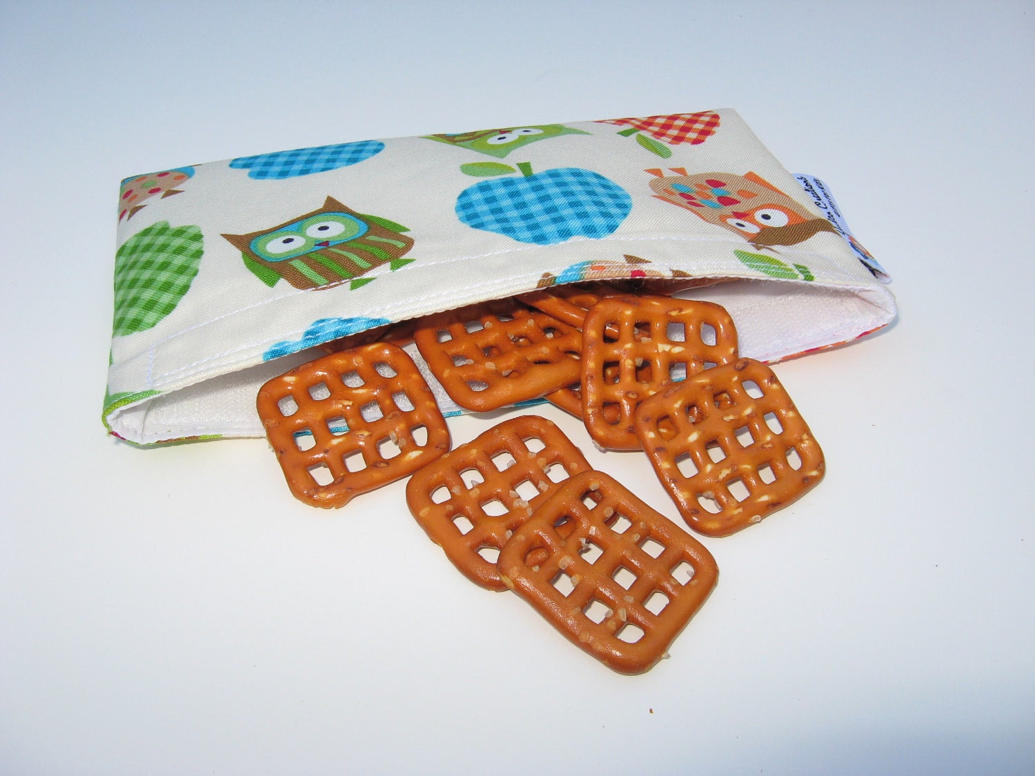 Reusable Eco-Friendly Snack Bag - Patterned Owls and Apples