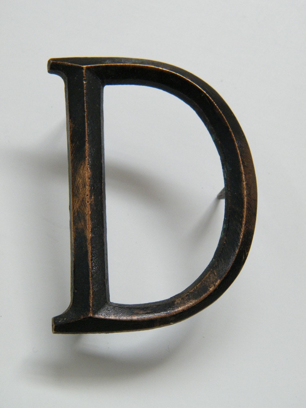 Vintage Brass Sign Letter D