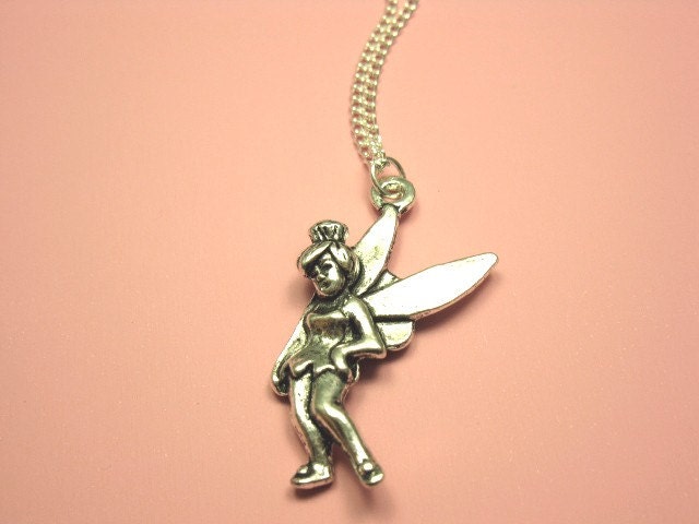 SALE Fairy Necklace - little pixie faery tale cute jewelry rockabilly jewellery fantasy magic land gift for girl silver plated szeya designs