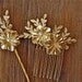 Small brass flowers and leaves pin set, style 507