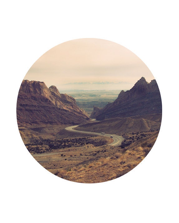 Southwest Desert Circular Format Photo 8"x10" Print - Spotted Wolf Canyon, Utah