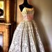 S A L E GORGEOUS 1950s Cream and Pink Spaghetti Strap Delicate Embroidery Gown XS Small WAS 124.00