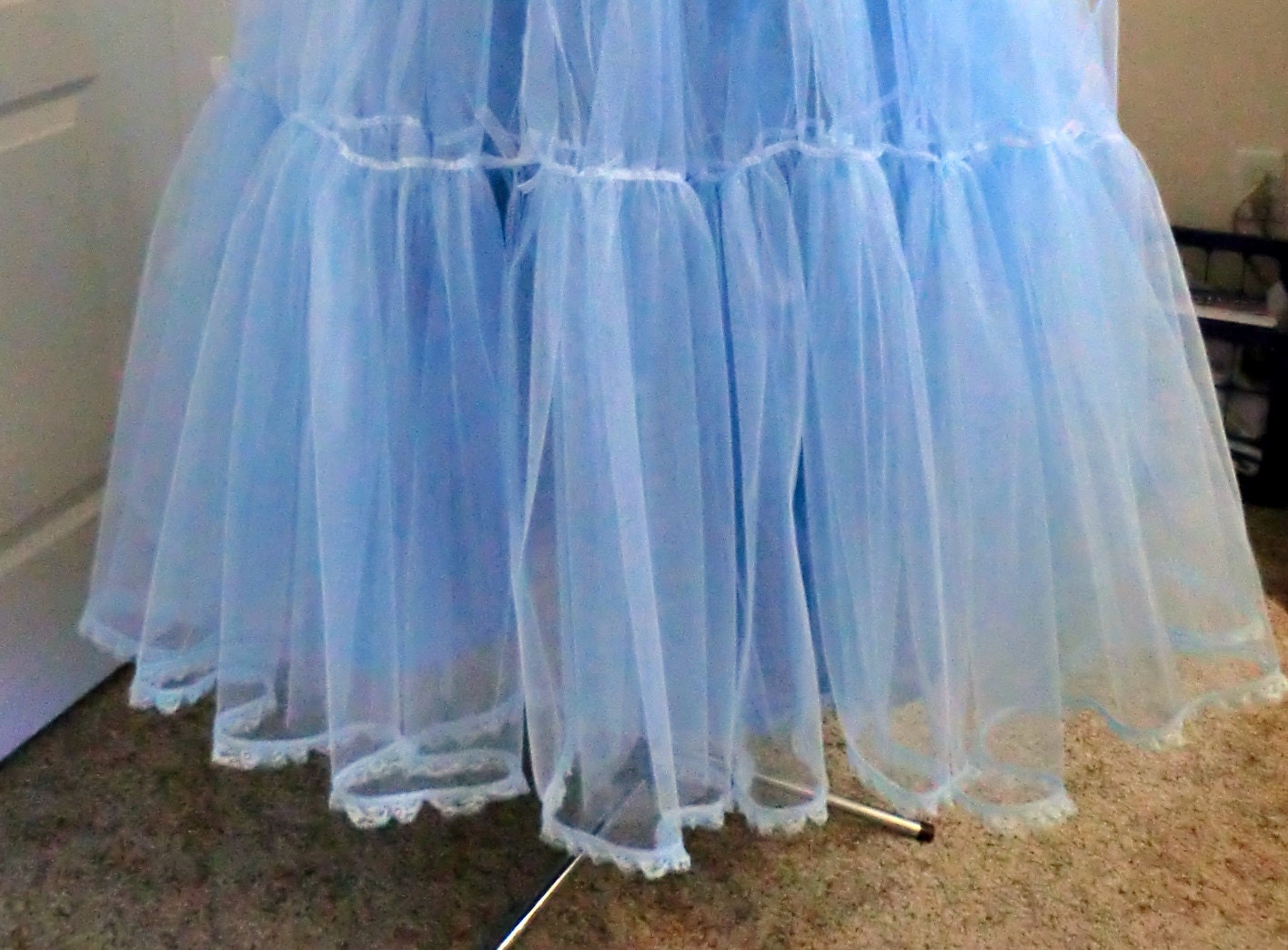 Something Blue (Pink, Black, or ...) Crinoline Petticoat for Full Ballgowns - Blue, Teal, Royal, Pink, Hot Pink, Purple, Black, White