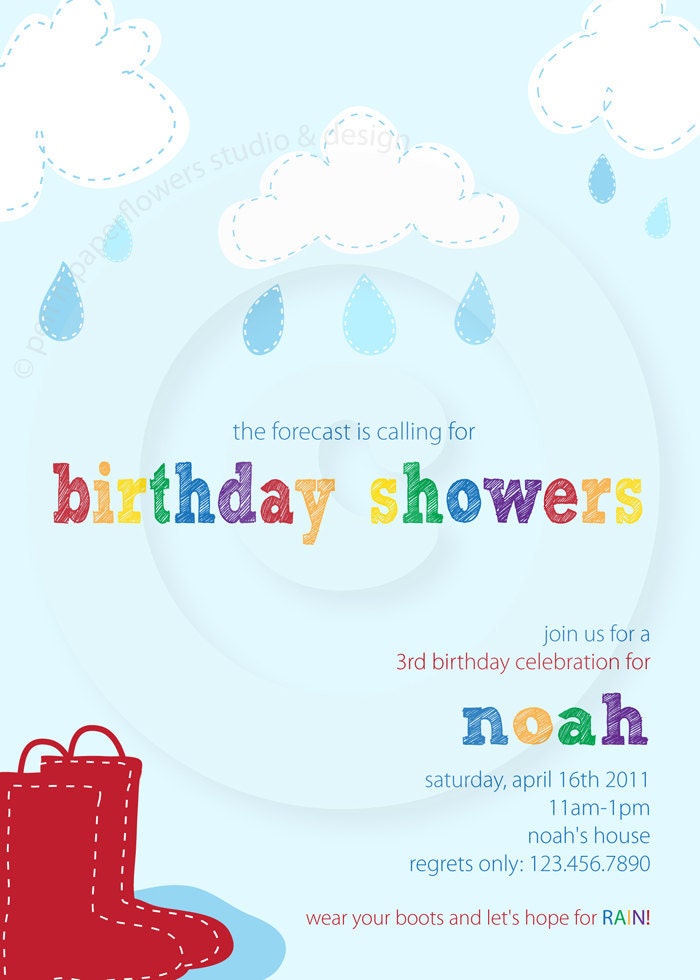 April Showers Party Collection - Invitation - P.I.Y. (print-it-yourself)