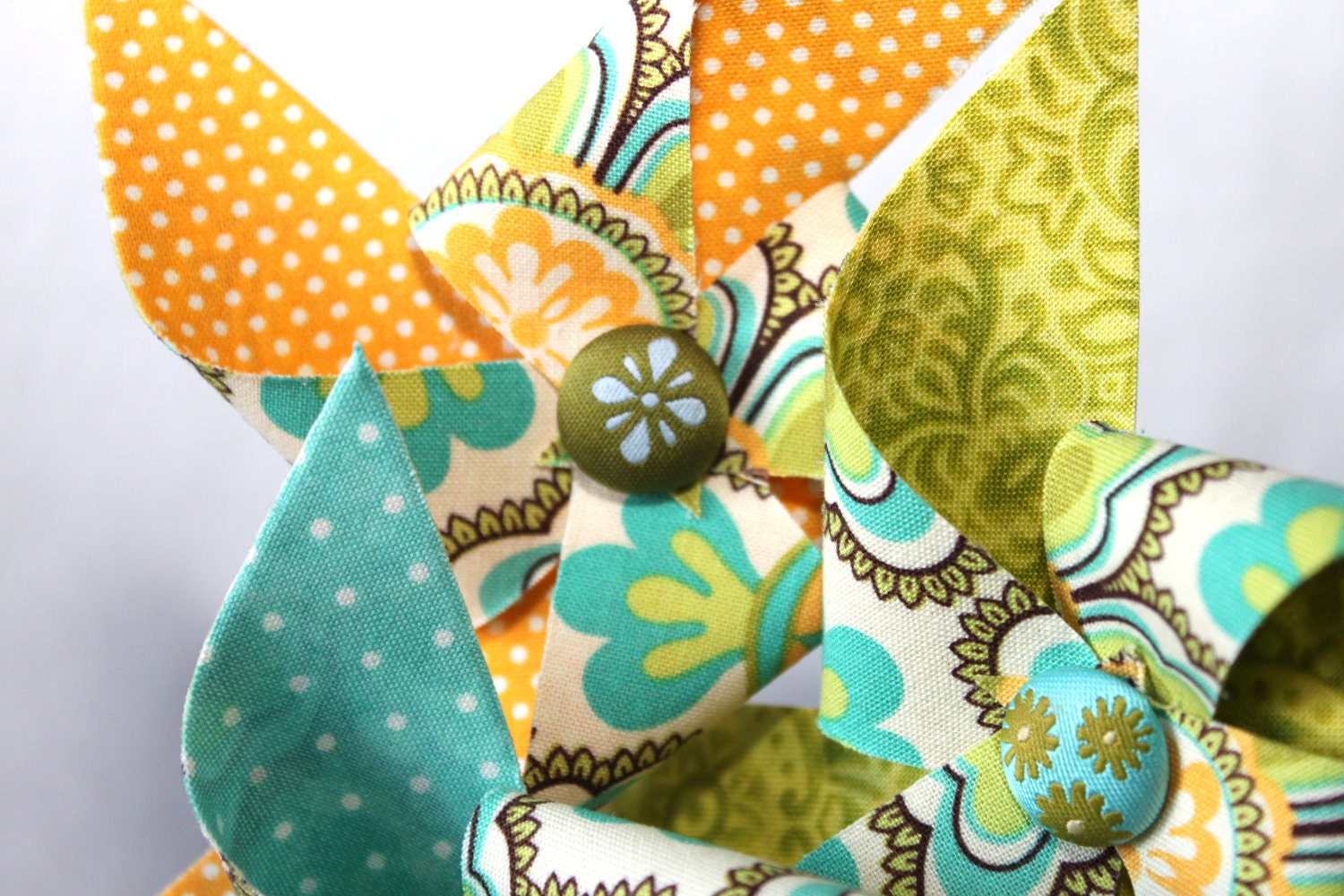 Fabric Pinwheels - Golden Springtime Set of 3 Il_170x135