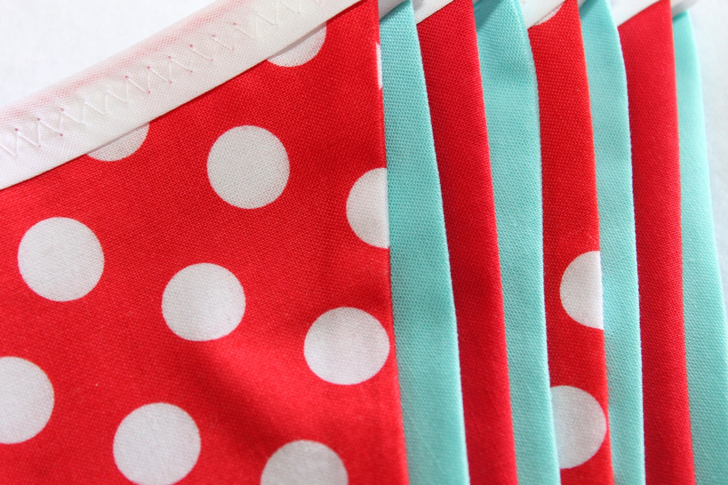 Large Fabric Bunting - Red and Turquoise Il_570xn