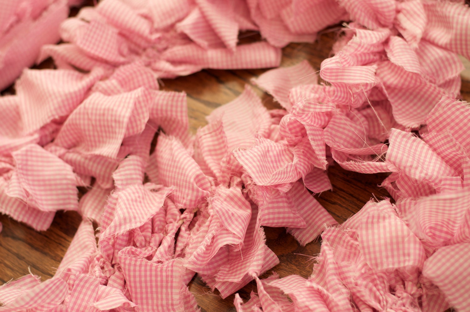Shabby Ruffle Strip Garland in Pink and White Il_570xn