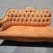 RESERVE-CELESTE-French Vintage One Arm Settee Sofa with Orange Chenille Fabric (Los Angeles)