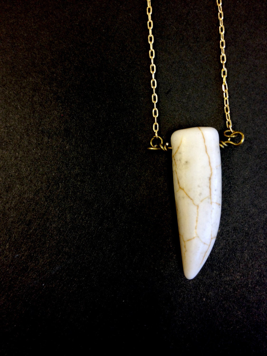 Howlite Off White Tooth Necklace