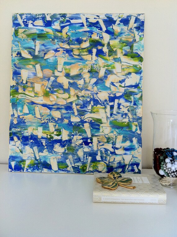 SALE /  A day at the Beach - Original Acrylic Painting