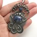 Reserved Silver blue pendant, lapis, Wirework, Metalwork