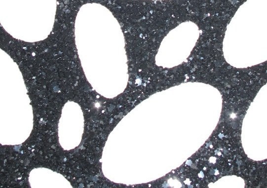Stone necklace, black glitter