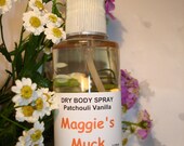 Dry Body Spray, Patchouli Vanilla 3 oz.