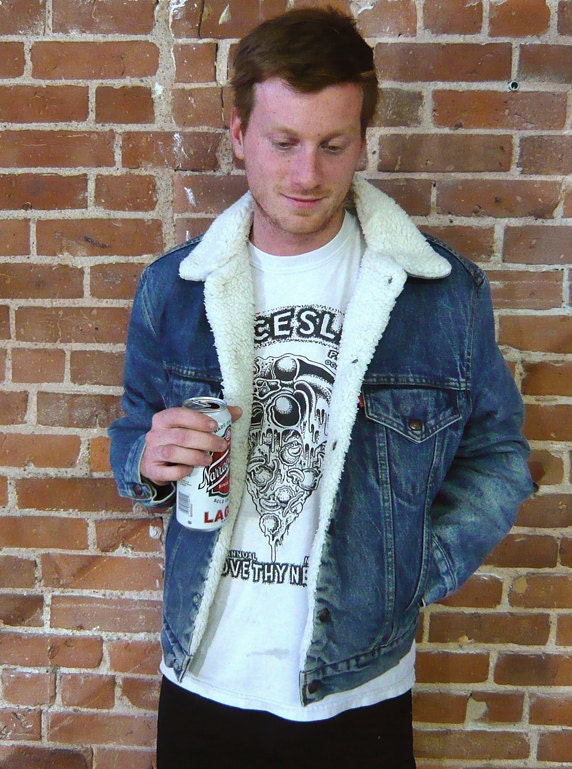 70s Levis faux shearling lined denim JACKET