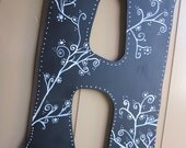 Large Graphic Design Letter door hanger, wall decor --approx. 22 inches tall-- MADE TO ORDER