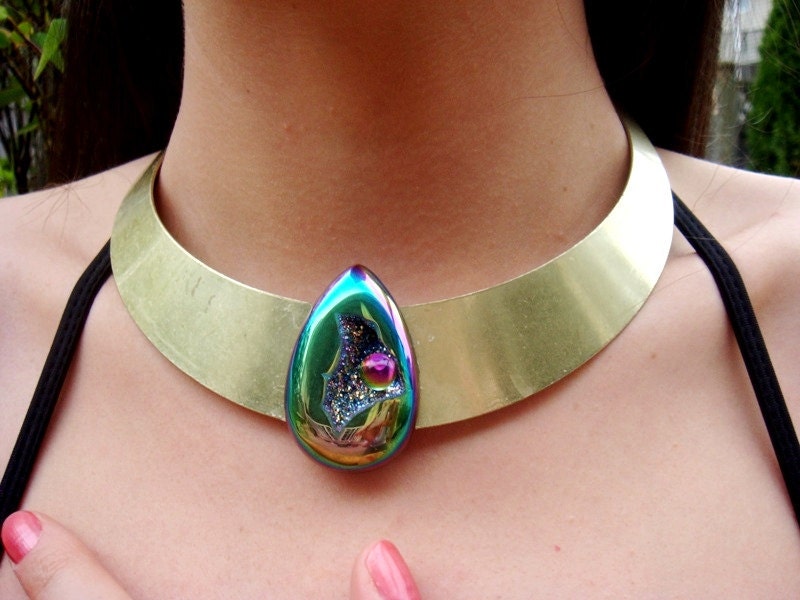 One of a Kind Rainbow Titanium Necklace